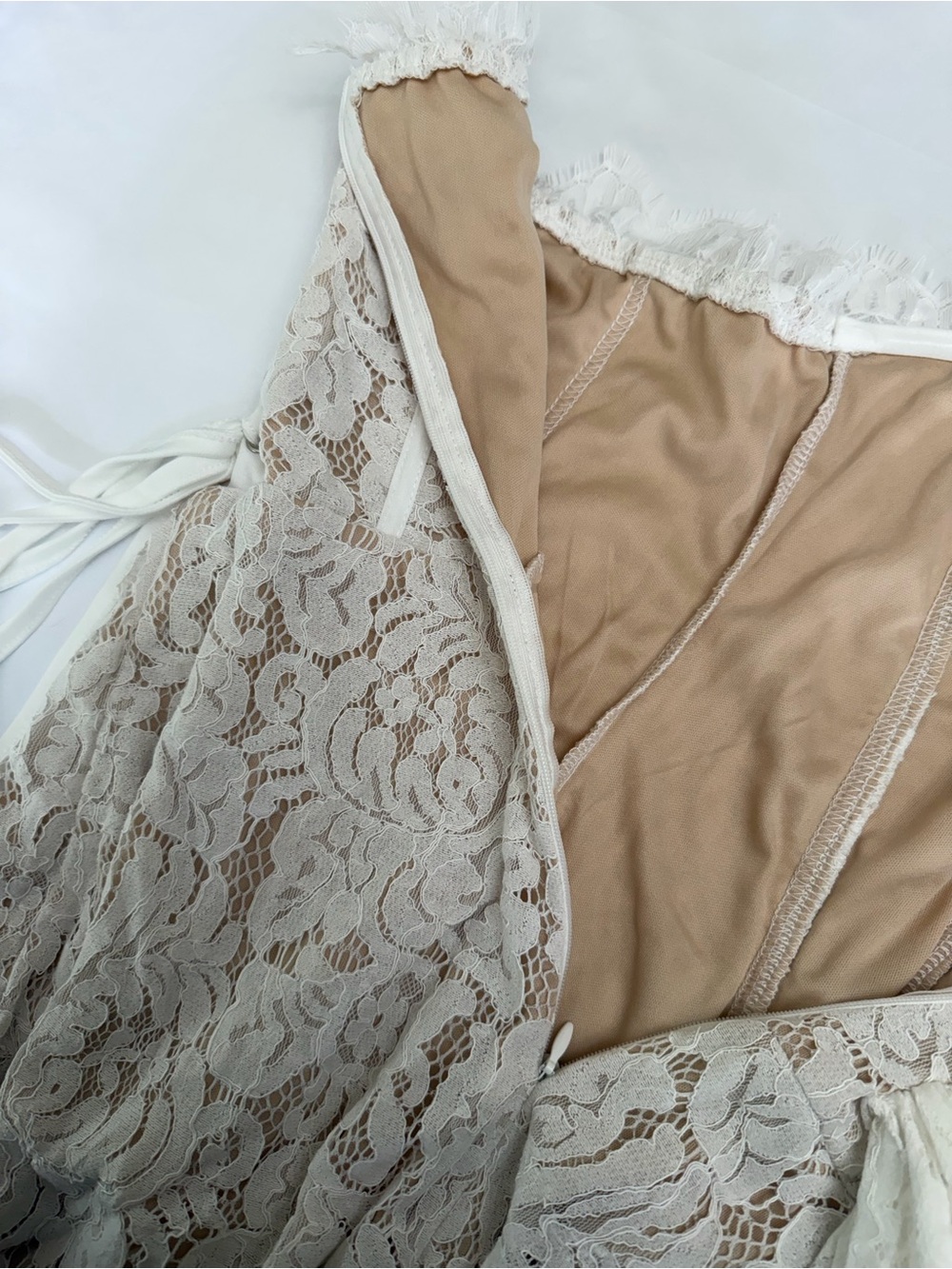 Cider Strapless Lace Mini Dress in Ivory - Picture 12 of 16